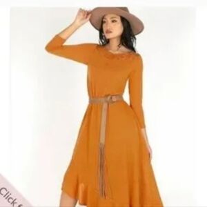 Joyfolie Mia Joy Aviella Dress In Marigold Size Large